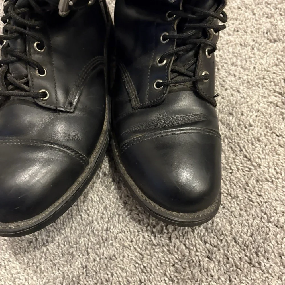 Harley Davidson Boots Mens 9 M Motorcycle Tall Leather Lace Up Buckle Biker USA